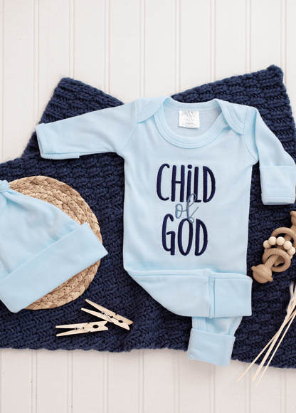 Baby Romper | Child Of God Blue - Tiny Tots Boutique