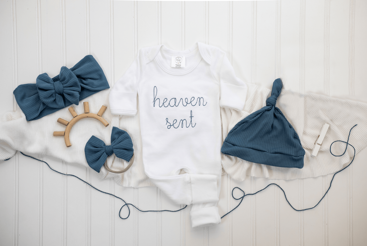 Baby Romper | Heaven Sent Blue - Tiny Tots Boutique