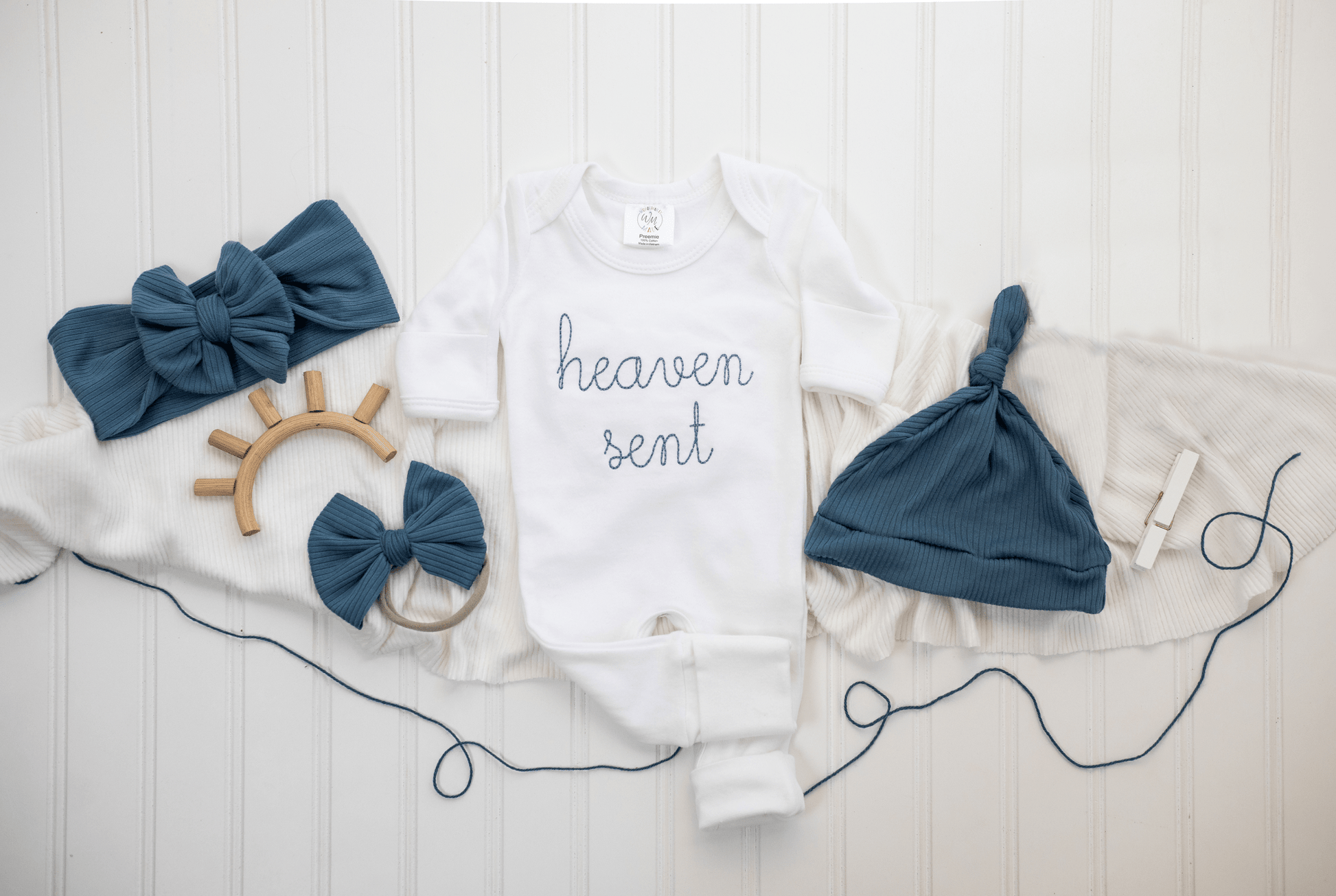 Baby Romper | Heaven Sent Blue - Tiny Tots Boutique