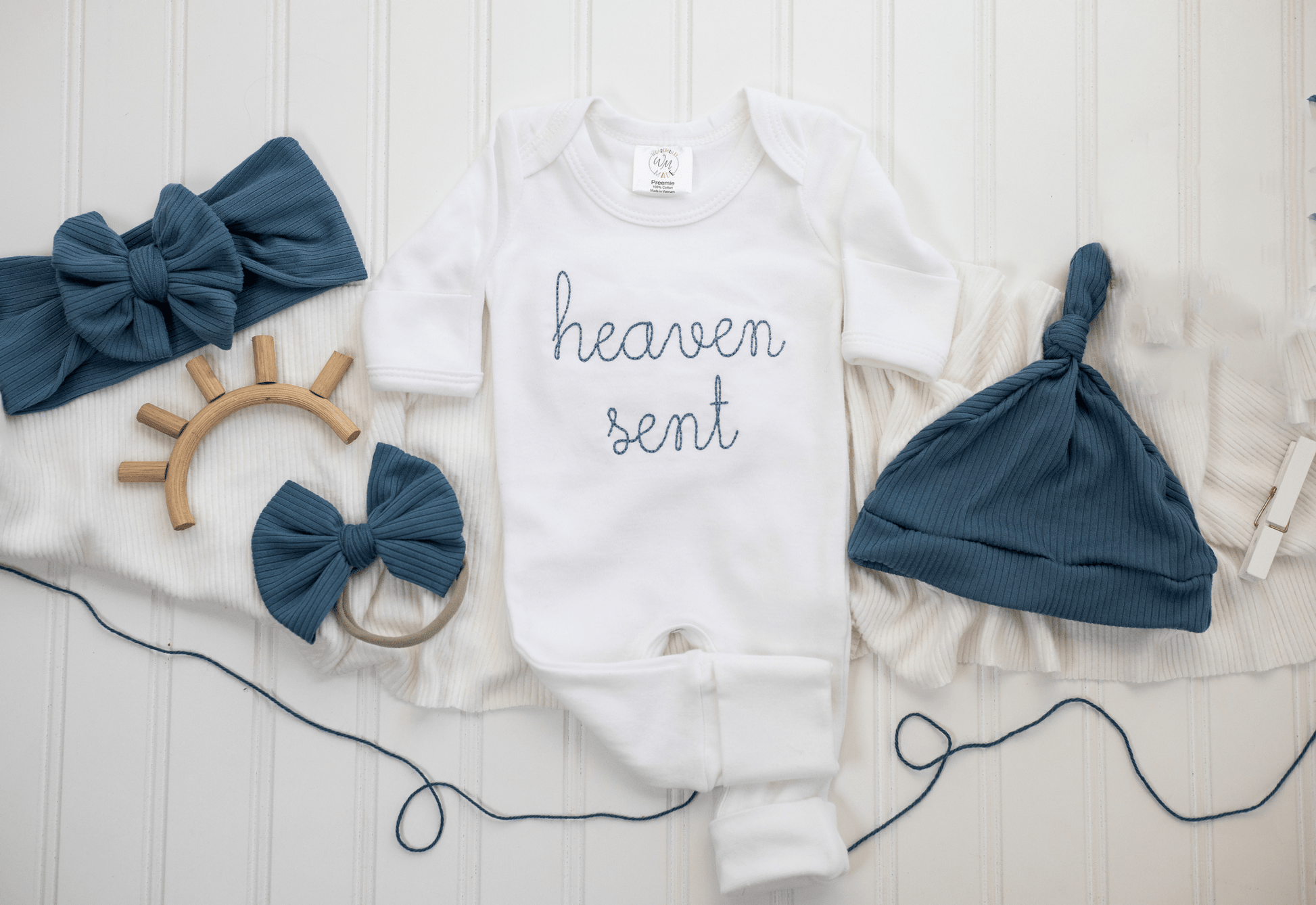 Baby Romper | Heaven Sent Blue - Tiny Tots Boutique