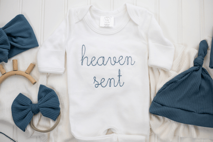 Baby Romper | Heaven Sent Blue - Tiny Tots Boutique