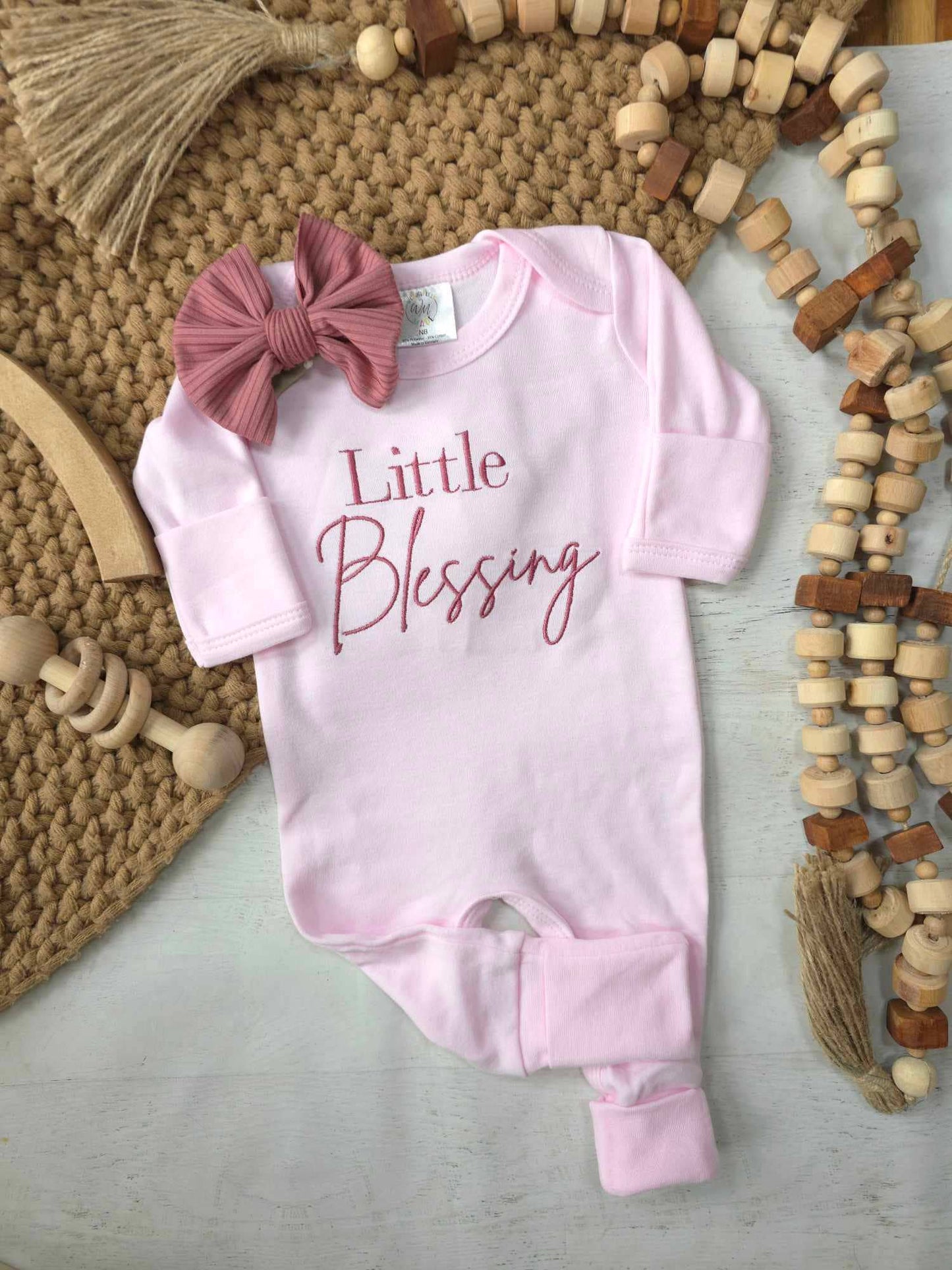 Baby Romper | Little Blessing Pink - Tiny Tots Boutique