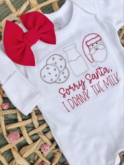 Baby Romper | Sorry Santa I Drank All The Milk Christmas - Tiny Tots Boutique