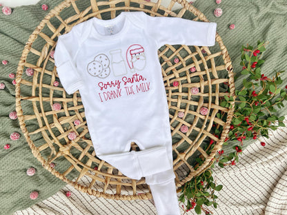 Baby Romper | Sorry Santa I Drank All The Milk Christmas - Tiny Tots Boutique