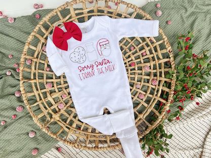 Baby Romper | Sorry Santa I Drank All The Milk Christmas - Tiny Tots Boutique