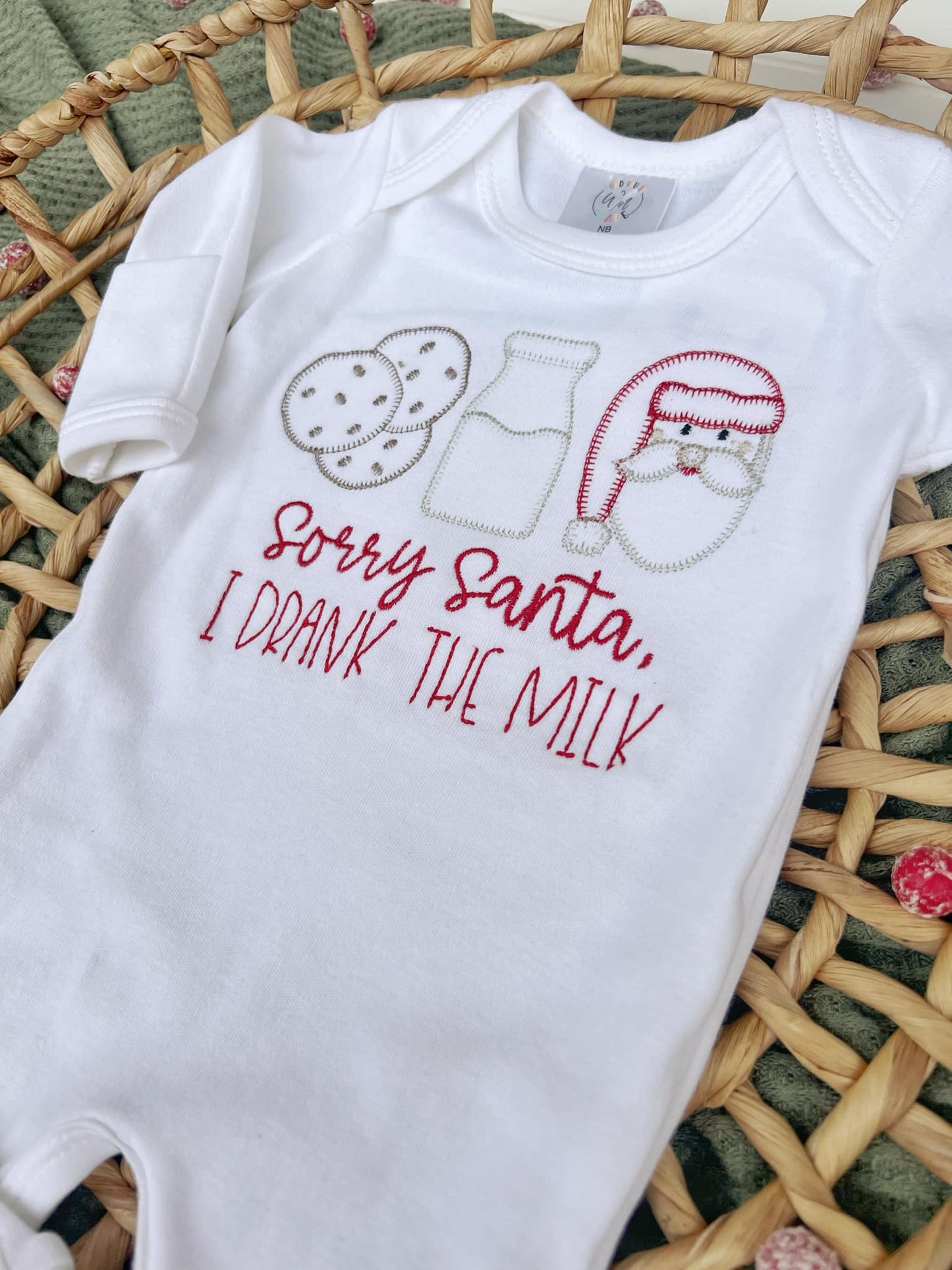 Baby Romper | Sorry Santa I Drank All The Milk Christmas - Tiny Tots Boutique