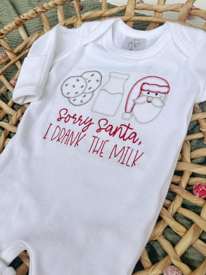 Baby Romper | Sorry Santa I Drank All The Milk Christmas - Tiny Tots Boutique