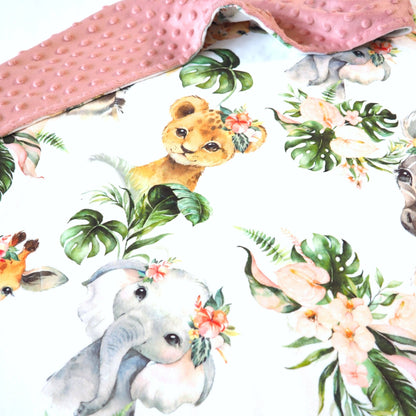 Baby & Toddler Minky Blanket - Africa Animals - Tiny Tots Boutique