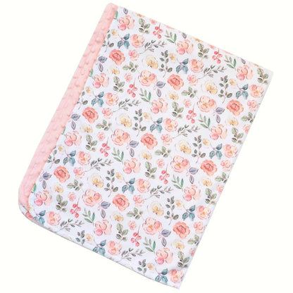 Baby & Toddler Minky Blanket - Blushing Garden - Tiny Tots Boutique
