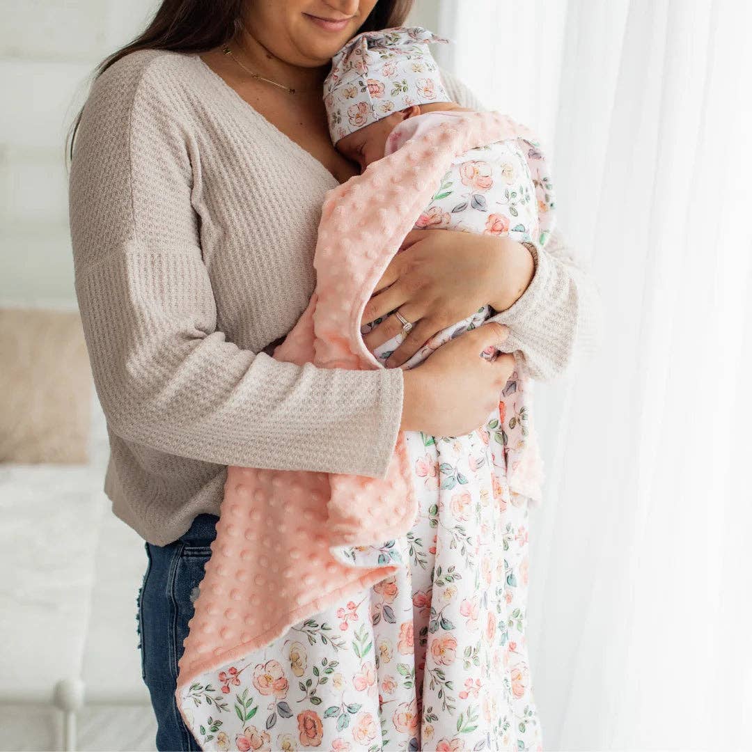 Baby & Toddler Minky Blanket - Blushing Garden - Tiny Tots Boutique