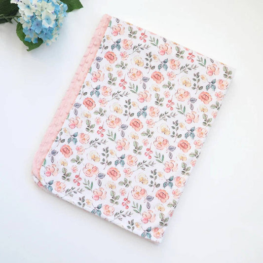 Baby & Toddler Minky Blanket - Blushing Garden - Tiny Tots Boutique