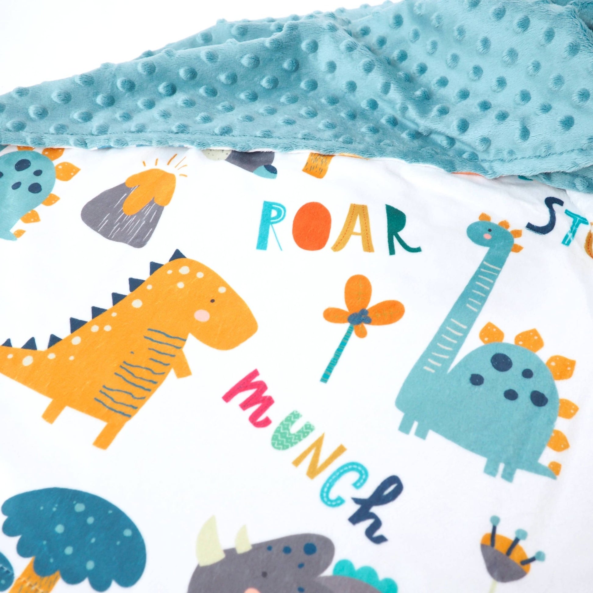 Baby & Toddler Minky Blanket - Dinoland Blue - Tiny Tots Boutique