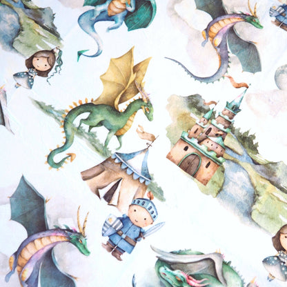 Baby & Toddler Minky Blanket - Dragons & Knights - Tiny Tots Boutique