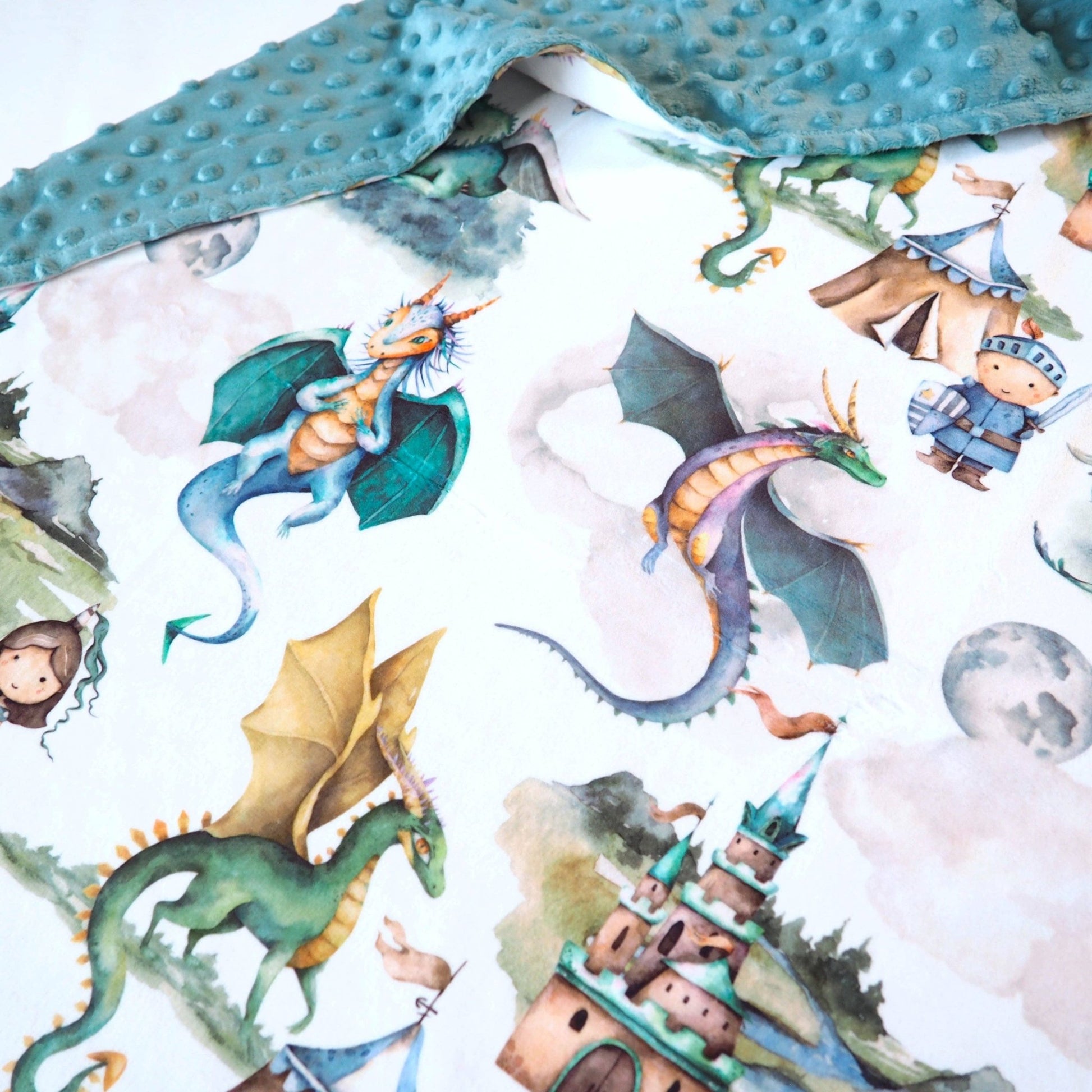 Baby & Toddler Minky Blanket - Dragons & Knights - Tiny Tots Boutique