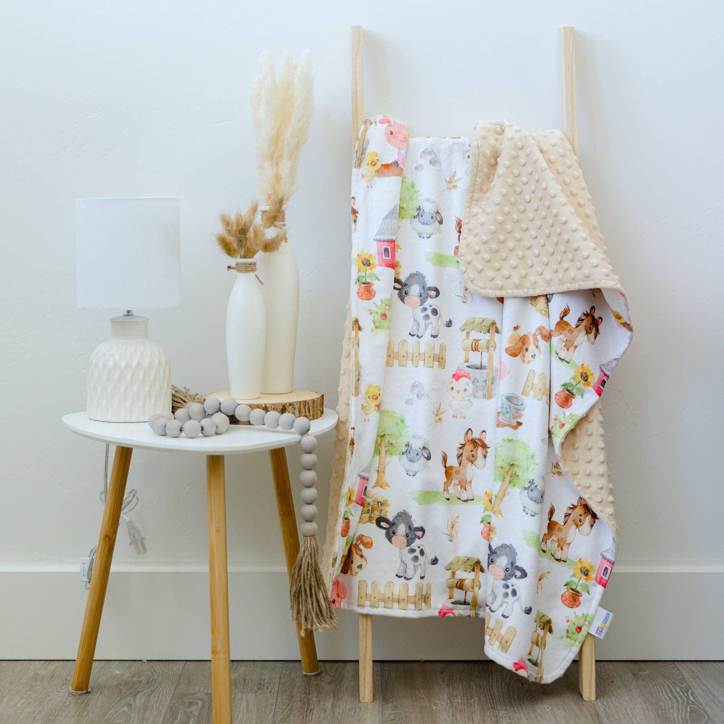 Baby & Toddler Minky Blanket - Farm Animals - Tiny Tots Boutique