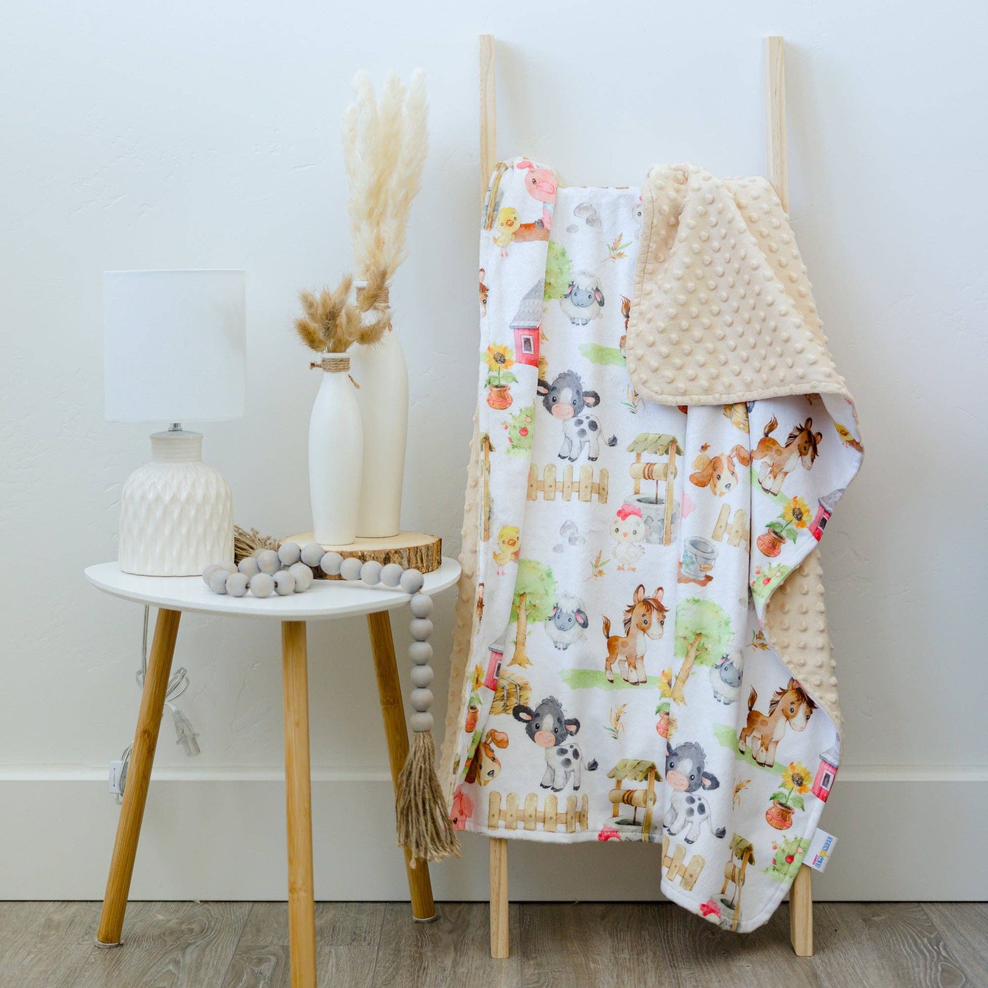 Baby & Toddler Minky Blanket - Farm Animals - Tiny Tots Boutique