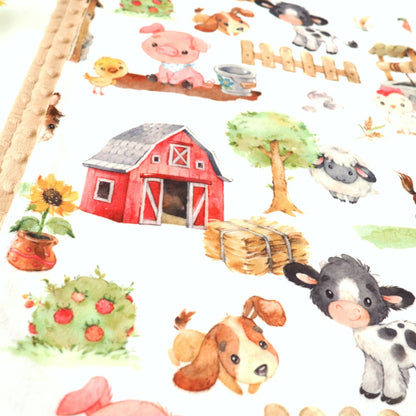 Baby & Toddler Minky Blanket - Farm Animals - Tiny Tots Boutique