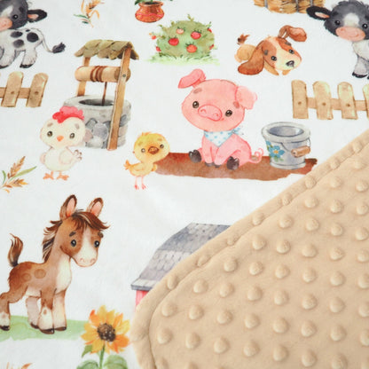 Baby & Toddler Minky Blanket - Farm Animals - Tiny Tots Boutique