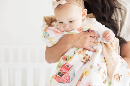 Baby & Toddler Minky Blanket - Farm Animals - Tiny Tots Boutique