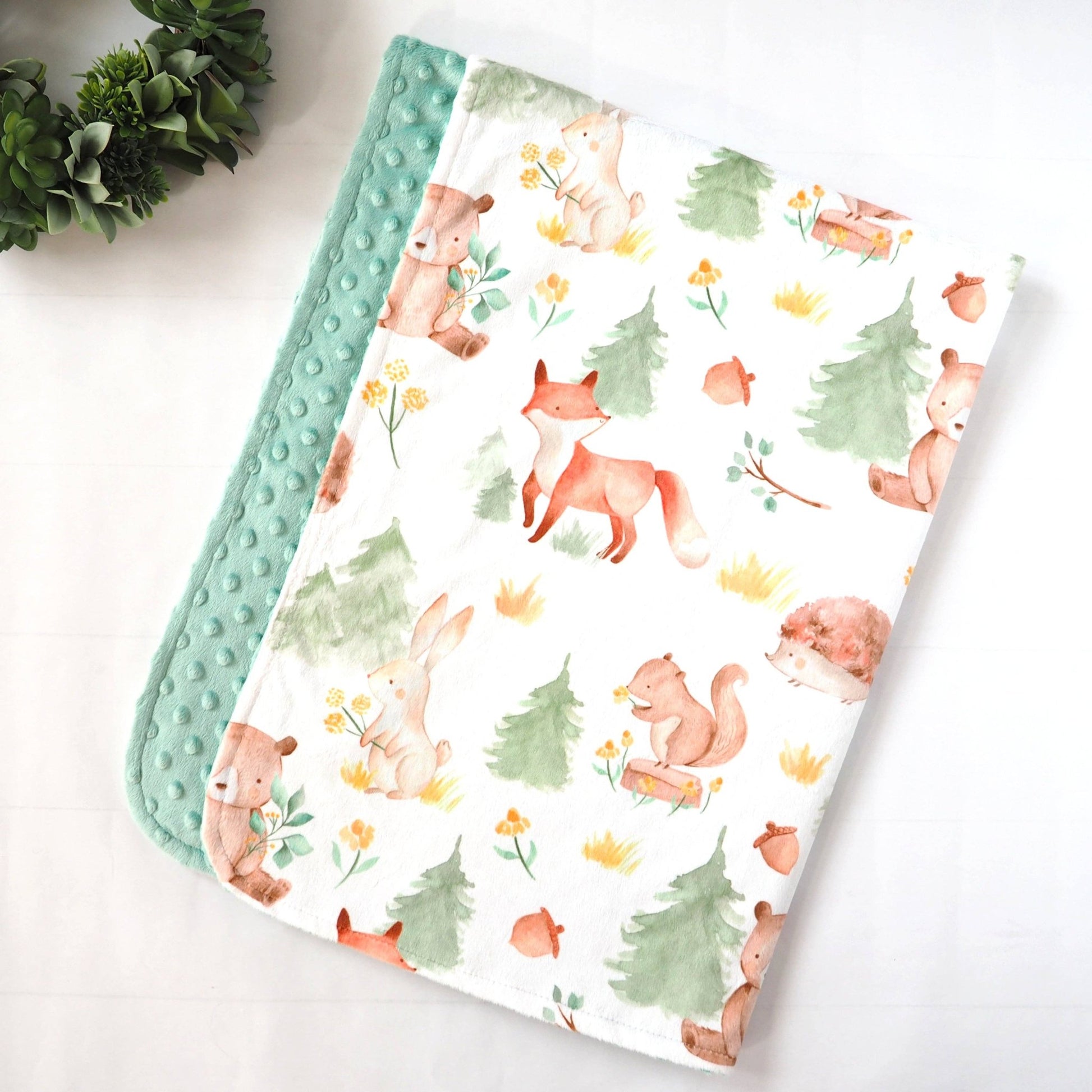 Baby & Toddler Minky Blanket - Forest Friends - Tiny Tots Boutique