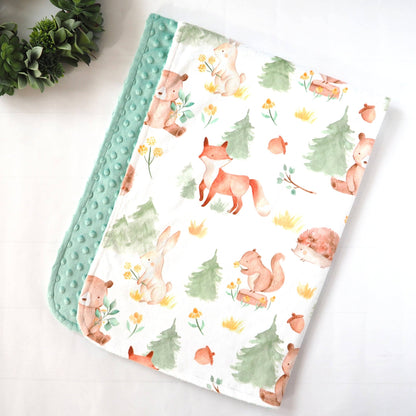 Baby & Toddler Minky Blanket - Forest Friends - Tiny Tots Boutique