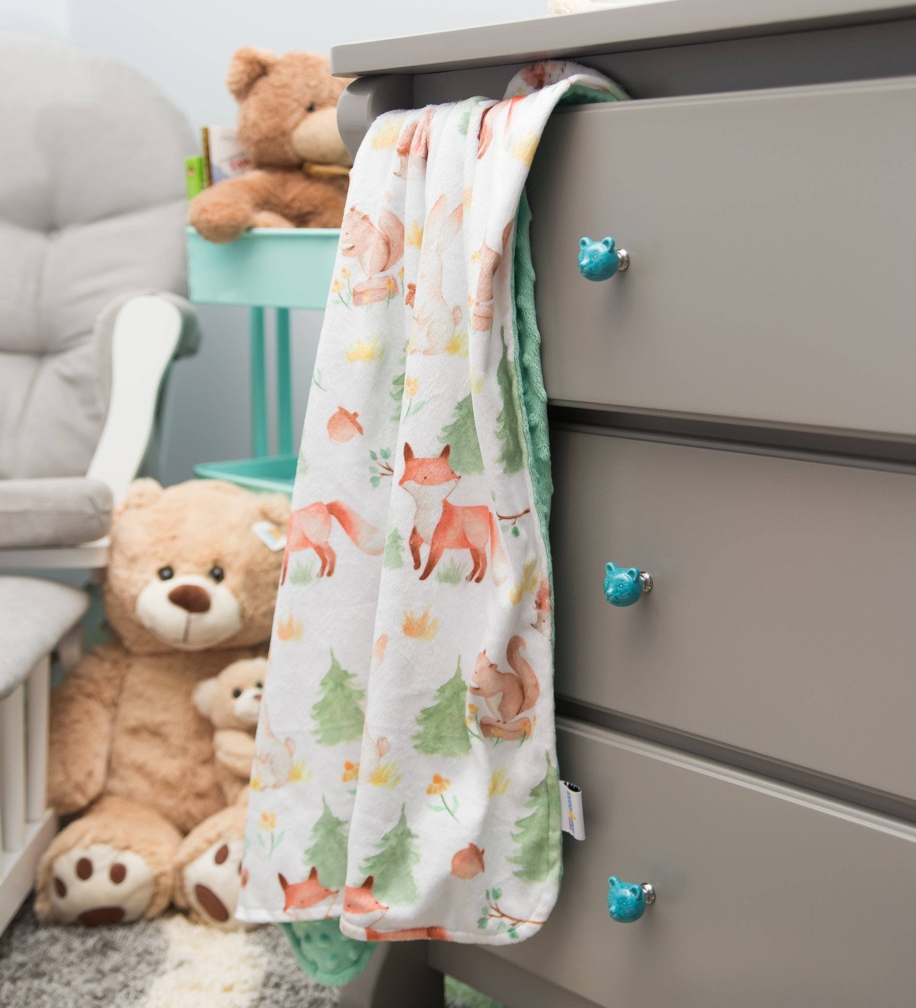 Baby & Toddler Minky Blanket - Forest Friends - Tiny Tots Boutique