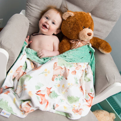Baby & Toddler Minky Blanket - Forest Friends - Tiny Tots Boutique