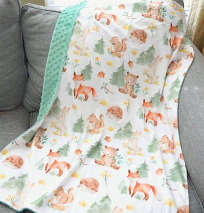 Baby & Toddler Minky Blanket - Forest Friends - Tiny Tots Boutique