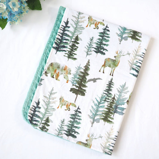 Baby & Toddler Minky Blanket - In The Woods - Tiny Tots Boutique