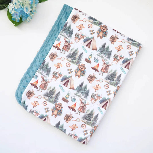Baby & Toddler Minky Blanket - Let's Go Camping - Tiny Tots Boutique