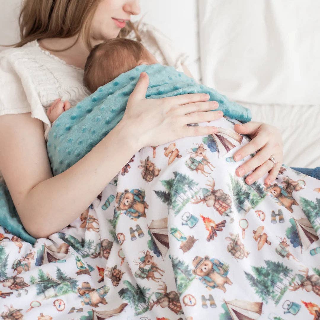 Baby & Toddler Minky Blanket - Let's Go Camping - Tiny Tots Boutique