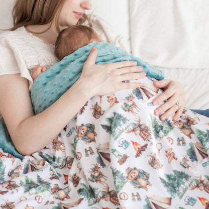 Baby & Toddler Minky Blanket - Let's Go Camping - Tiny Tots Boutique