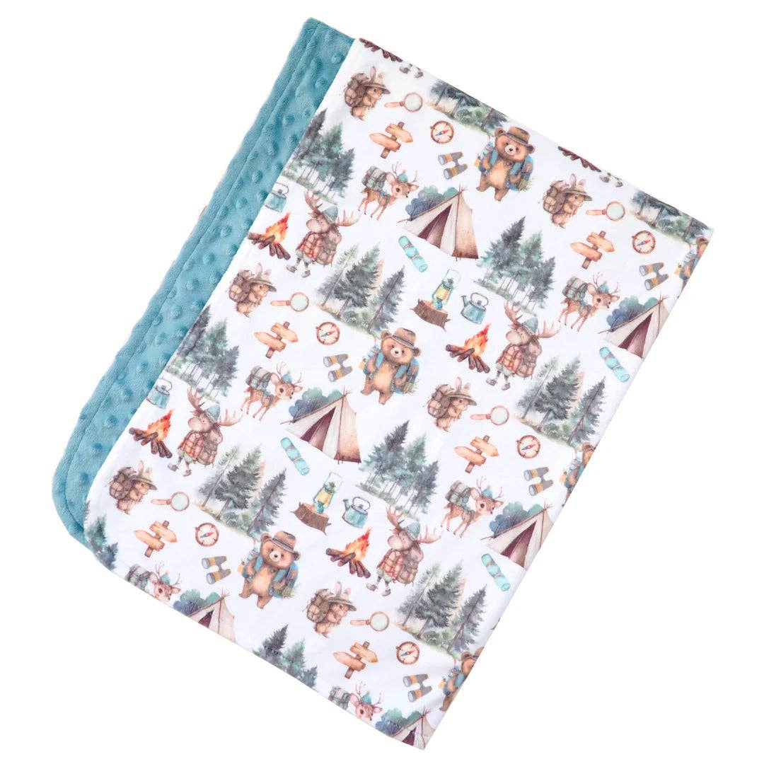 Baby & Toddler Minky Blanket - Let's Go Camping - Tiny Tots Boutique