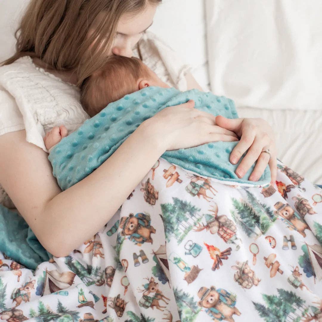 Baby & Toddler Minky Blanket - Let's Go Camping - Tiny Tots Boutique