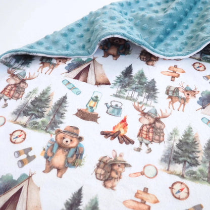 Baby & Toddler Minky Blanket - Let's Go Camping - Tiny Tots Boutique