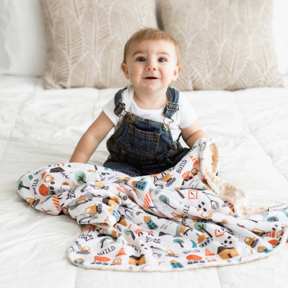 Baby & Toddler Minky Blanket - Little Builder - Tiny Tots Boutique