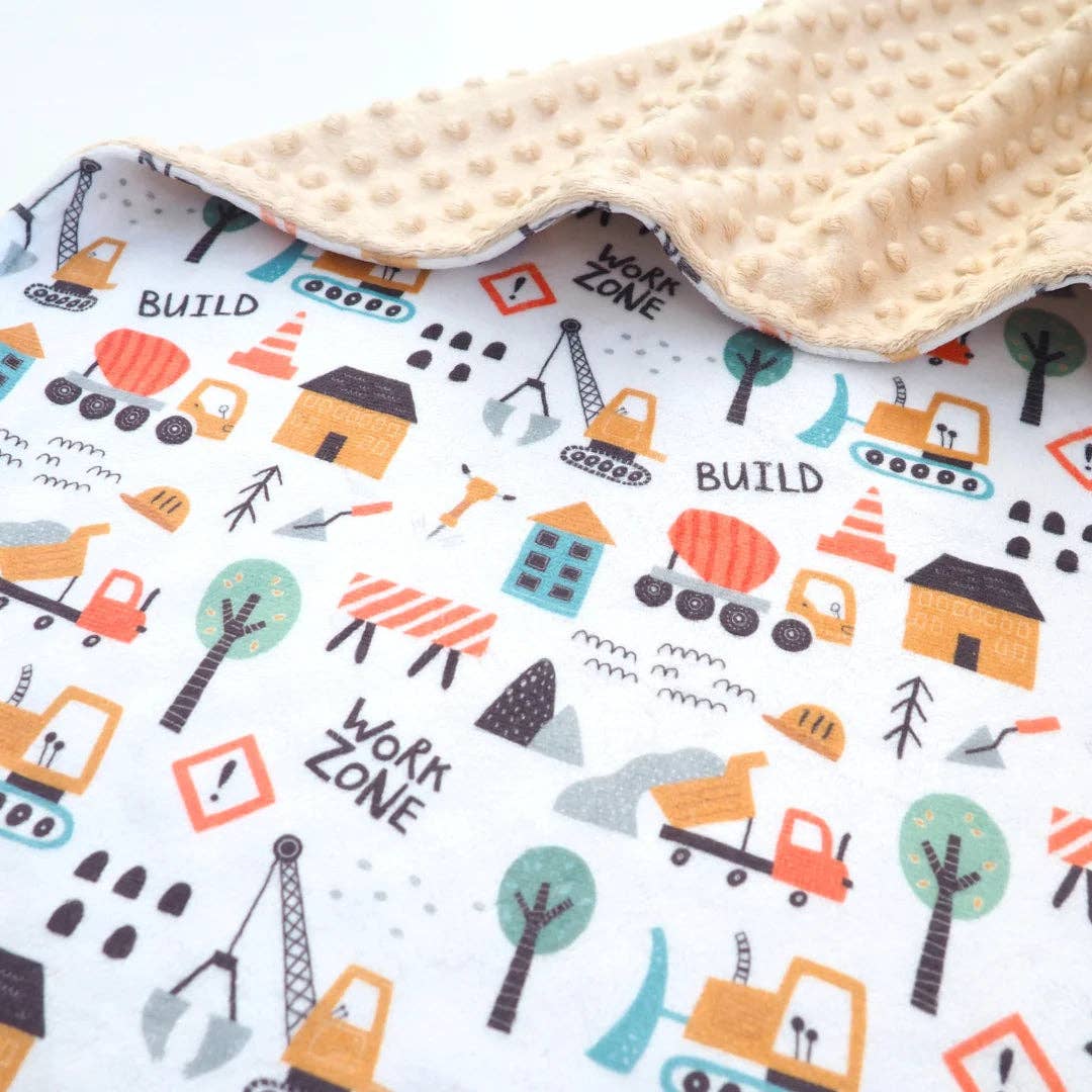 Baby & Toddler Minky Blanket - Little Builder - Tiny Tots Boutique