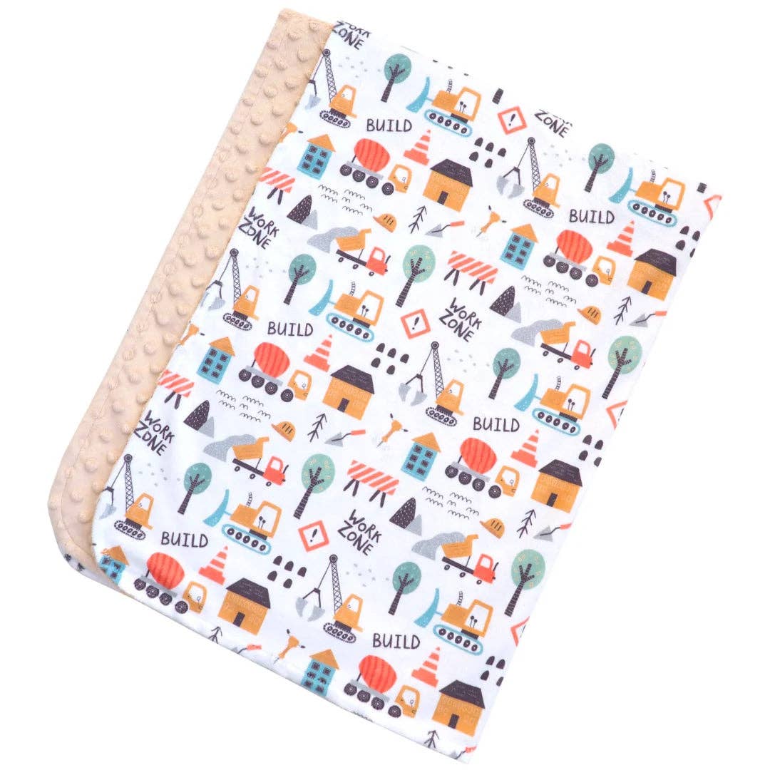 Baby & Toddler Minky Blanket - Little Builder - Tiny Tots Boutique