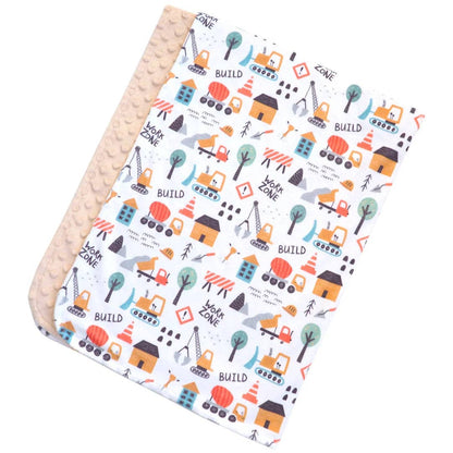 Baby & Toddler Minky Blanket - Little Builder - Tiny Tots Boutique