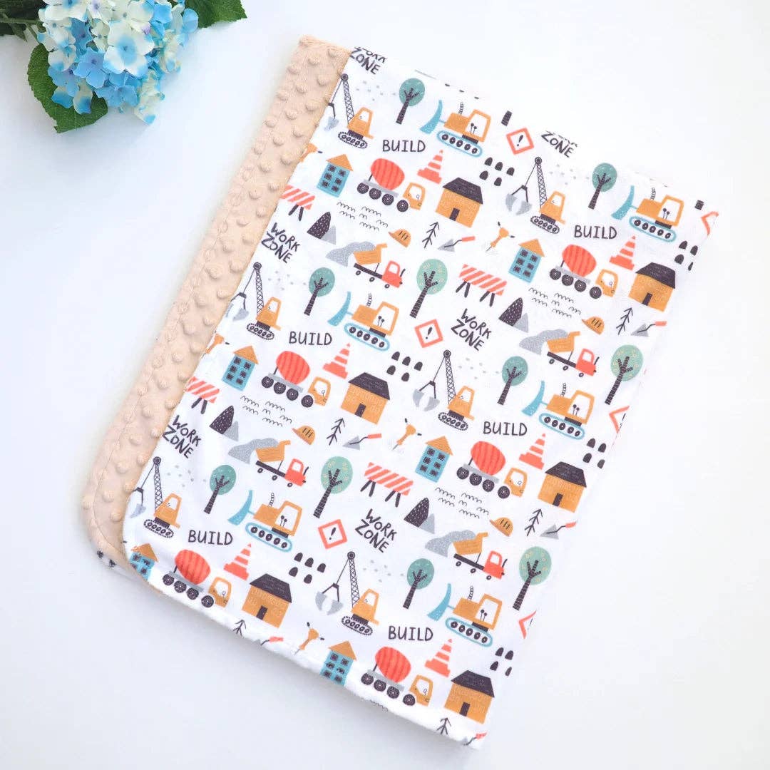Baby & Toddler Minky Blanket - Little Builder - Tiny Tots Boutique