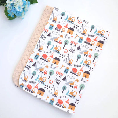 Baby & Toddler Minky Blanket - Little Builder - Tiny Tots Boutique
