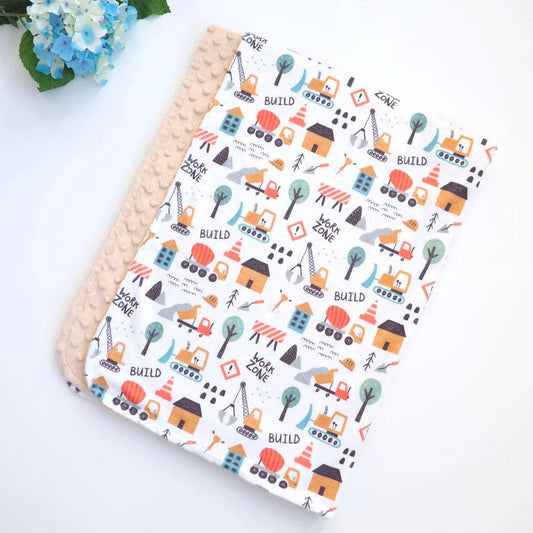Baby & Toddler Minky Blanket - Little Builder - Tiny Tots Boutique