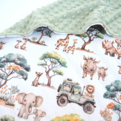 Baby & Toddler Minky Blanket - Safari Adventure - Tiny Tots Boutique