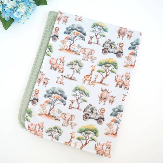 Baby & Toddler Minky Blanket - Safari Adventure - Tiny Tots Boutique