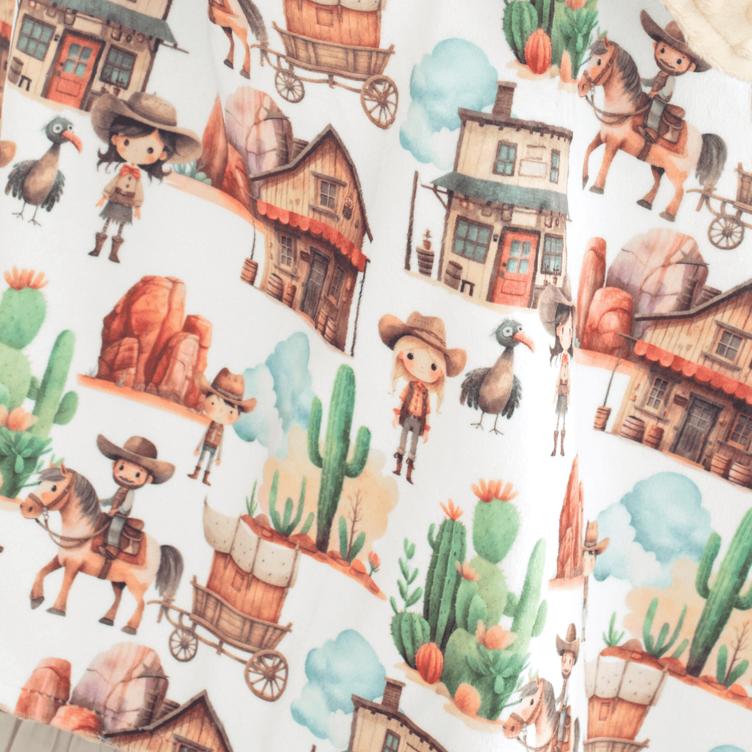 Baby & Toddler Minky Blanket - West Adventure - Tiny Tots Boutique