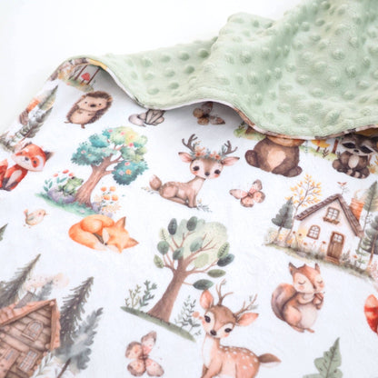 Baby & Toddler Minky Blanket - Woodsy Woodland - Tiny Tots Boutique