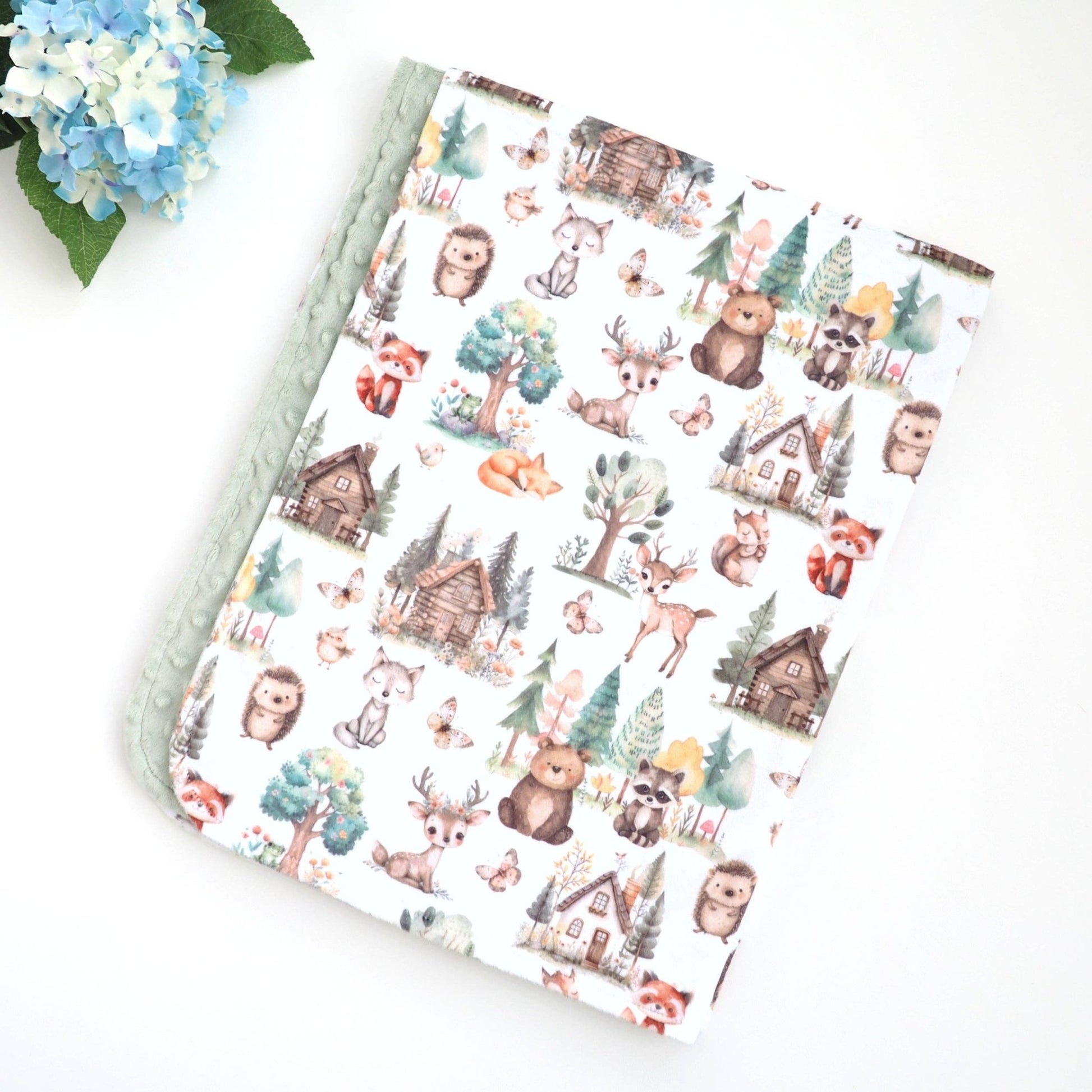 Baby & Toddler Minky Blanket - Woodsy Woodland - Tiny Tots Boutique