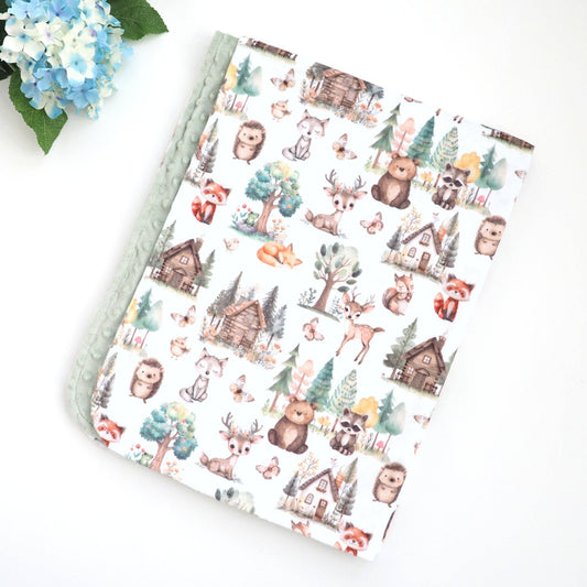Baby & Toddler Minky Blanket - Woodsy Woodland - Tiny Tots Boutique