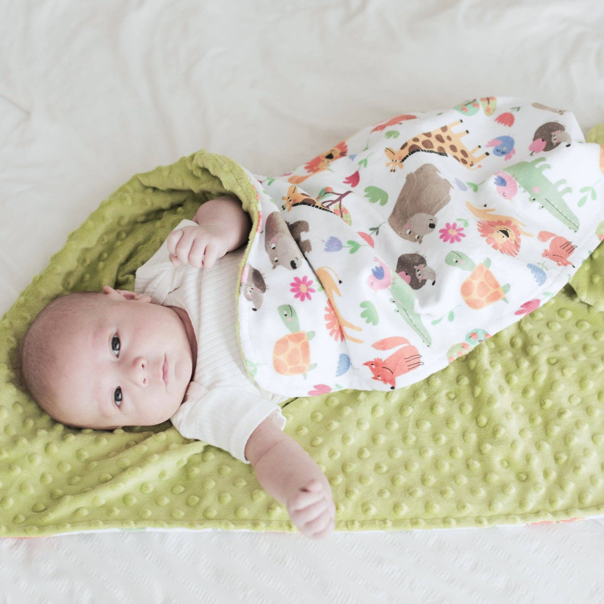 Baby & Toddler Minky Blanket - Zoo Party - Tiny Tots Boutique