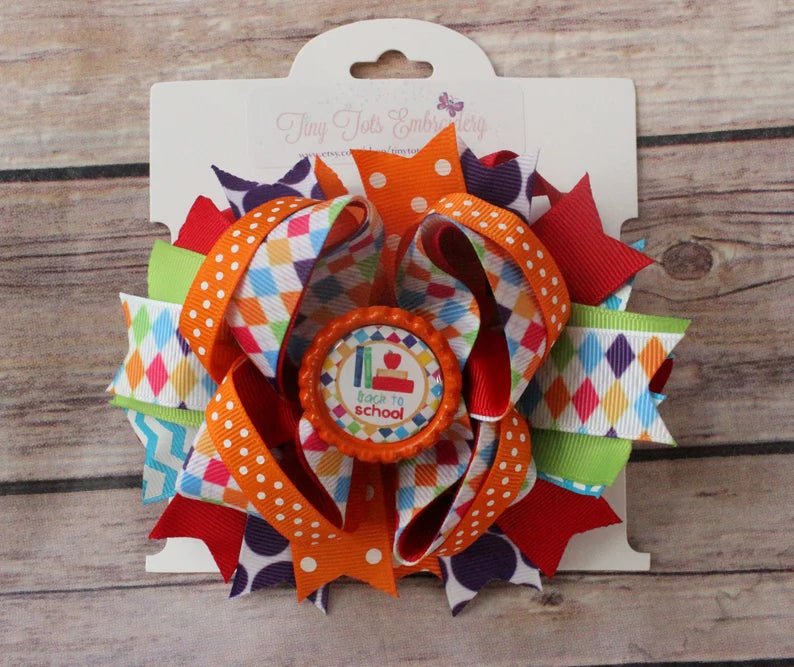 Back To School Boutique Hair Bows - Tiny Tots Boutique